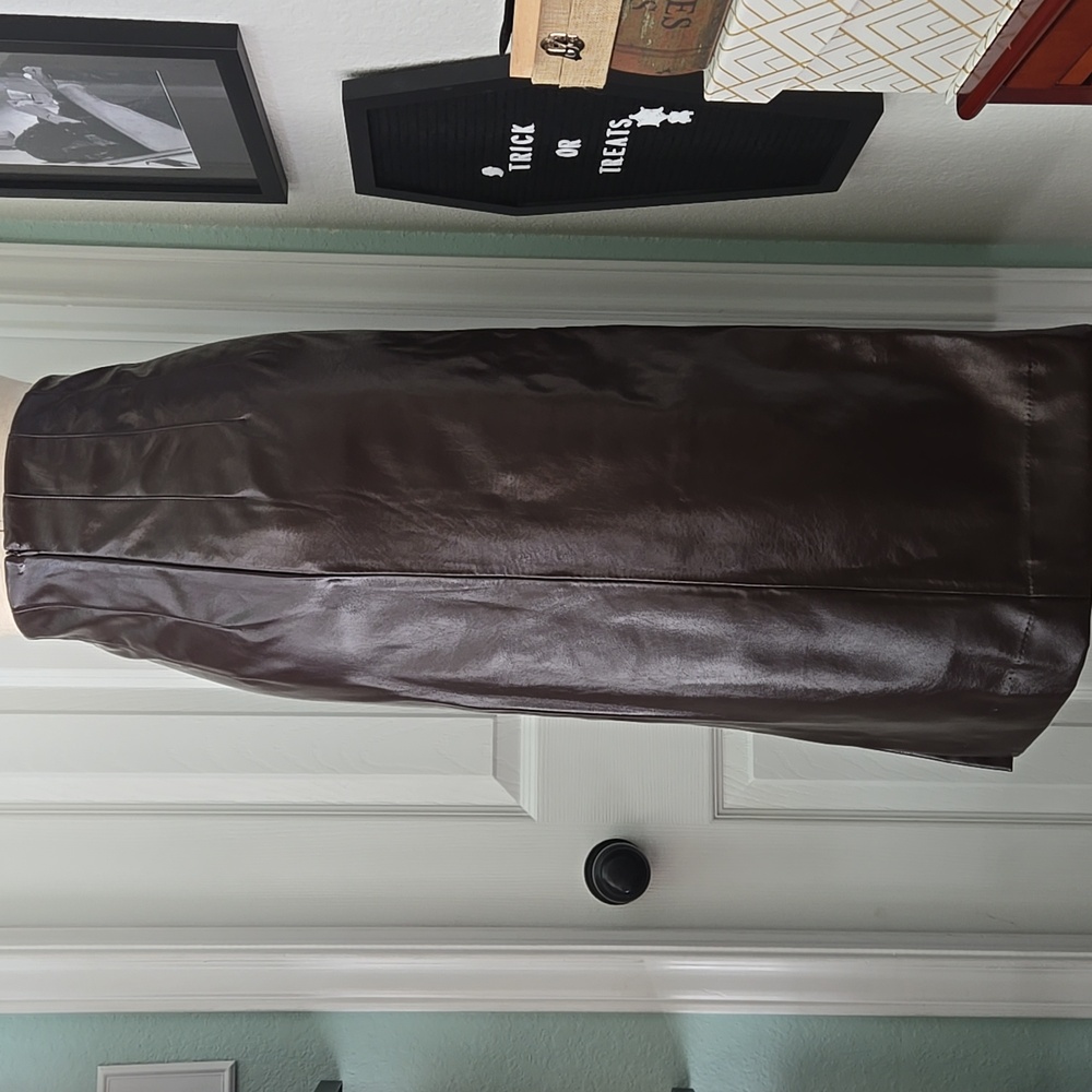 Worthington x JCPenney Maxi Vegan Leather Skirt In Chocolate Plum, 4, NWT - Picture 9 of 14